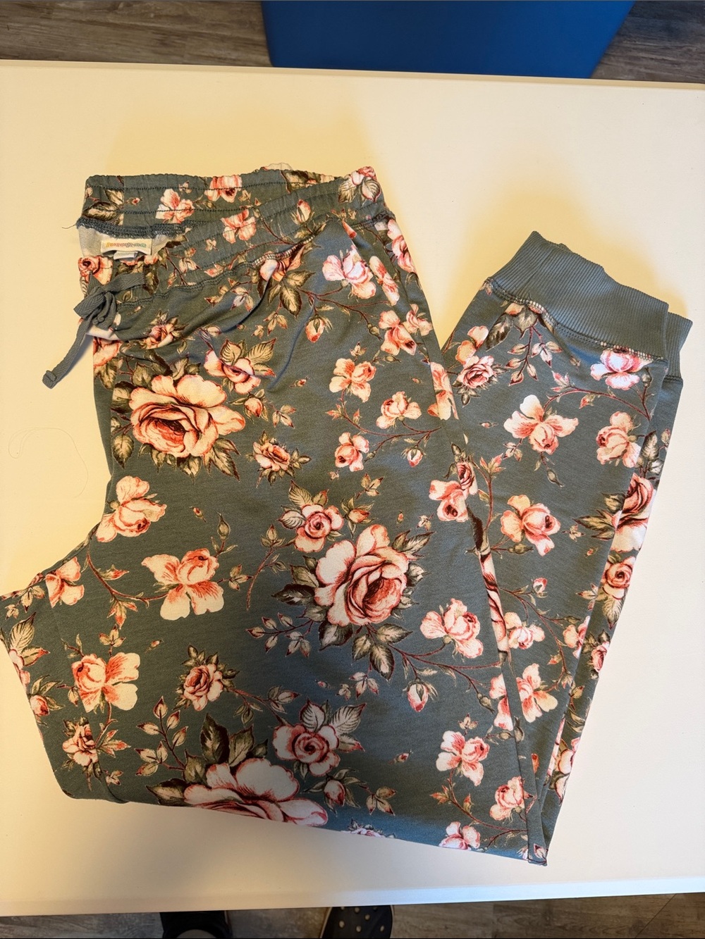 LuLaRoe Olive Green Floral Joggers